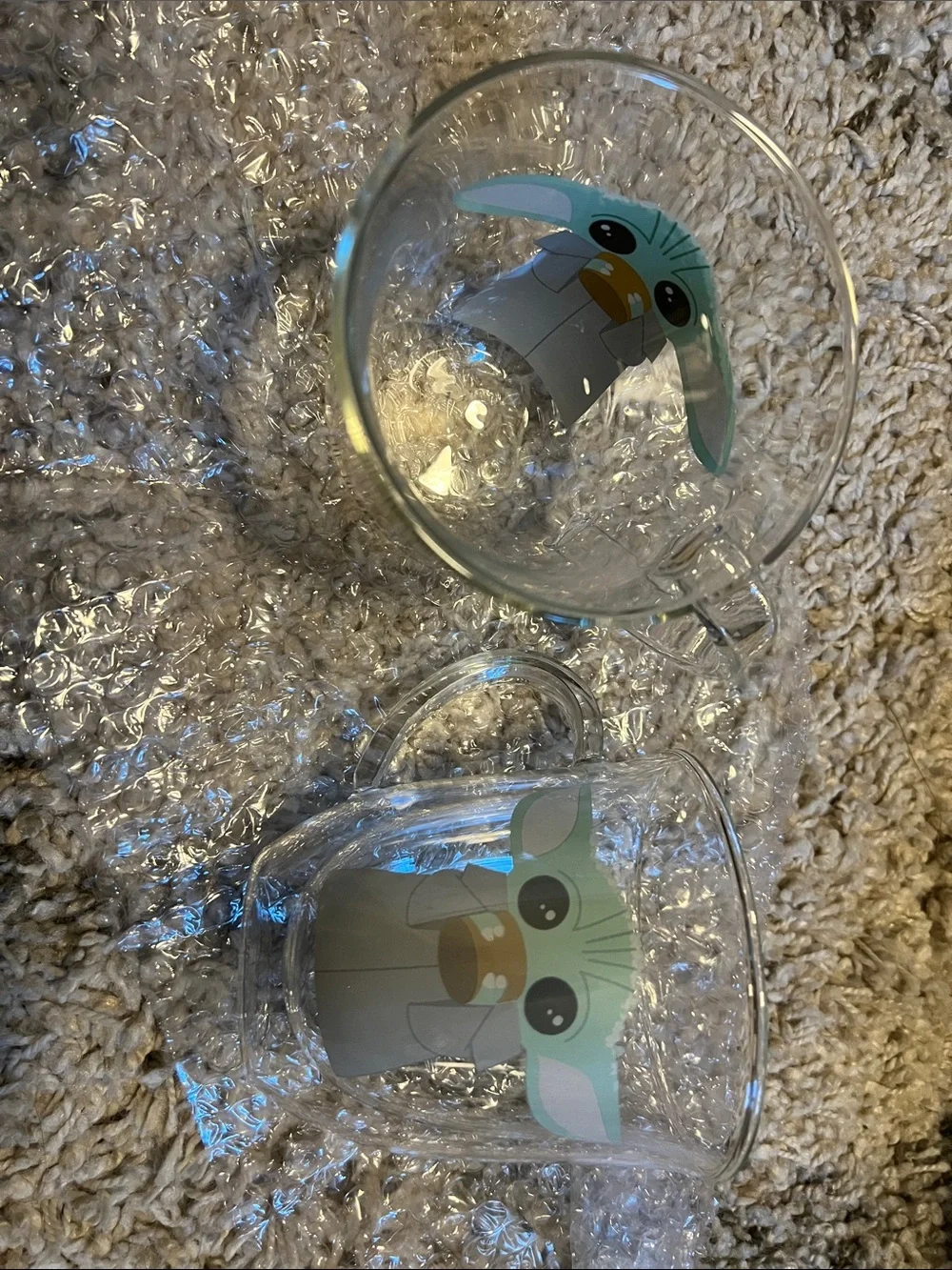 JOYJOLT Star Wars The Mandalorian Grogu Glass Mug Set
